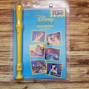 Disney Collection Songbook with Yellow Recorder Music Instrument Set Ages 3-8